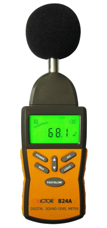 Шумомер цифровой Victor 824A купить по низкой цене | МАКСПРОФИТ