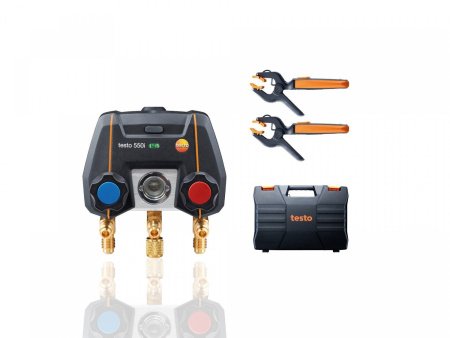Testo 550i Комплект 1 с кейсом - Цифровой манометрический коллектор, управляемый через приложение, с беспроводными зондами-зажимами для труб (NTC) купить по низкой цене | МАКСПРОФИТ