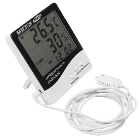 Термогигрометр настольный цифровой МЕГЕОН 20229 купить по низкой цене | МАКСПРОФИТ