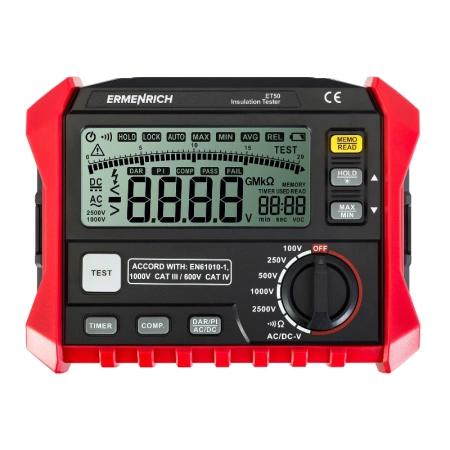 Тестер изоляции Ermenrich Ping ET50, черный купить по низкой цене | МАКСПРОФИТ