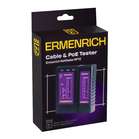 Кабельный тестер Ermenrich NetGeeks NP10, фиолетовый купить по низкой цене | МАКСПРОФИТ